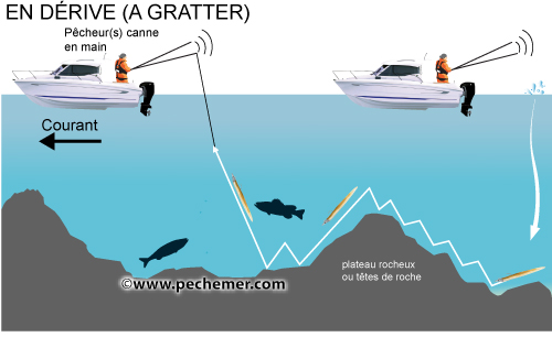 Pêche en dérive (pêche à gratter)