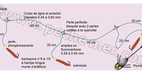 Montages de pêche aux appâts (surfcasting, poser…)